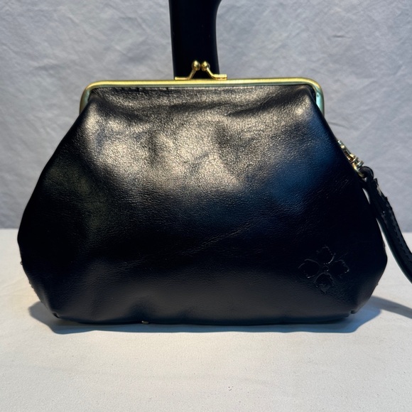 Patricia Nash Black and Red Leather Patchwork Wristlet - Picture 3 of 11